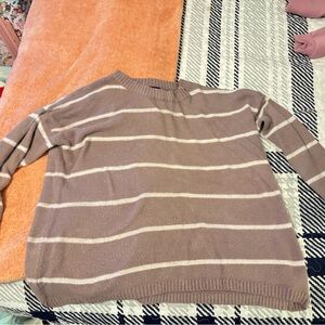 Staccato Women's Sweater - Taupe and Cream Stripes